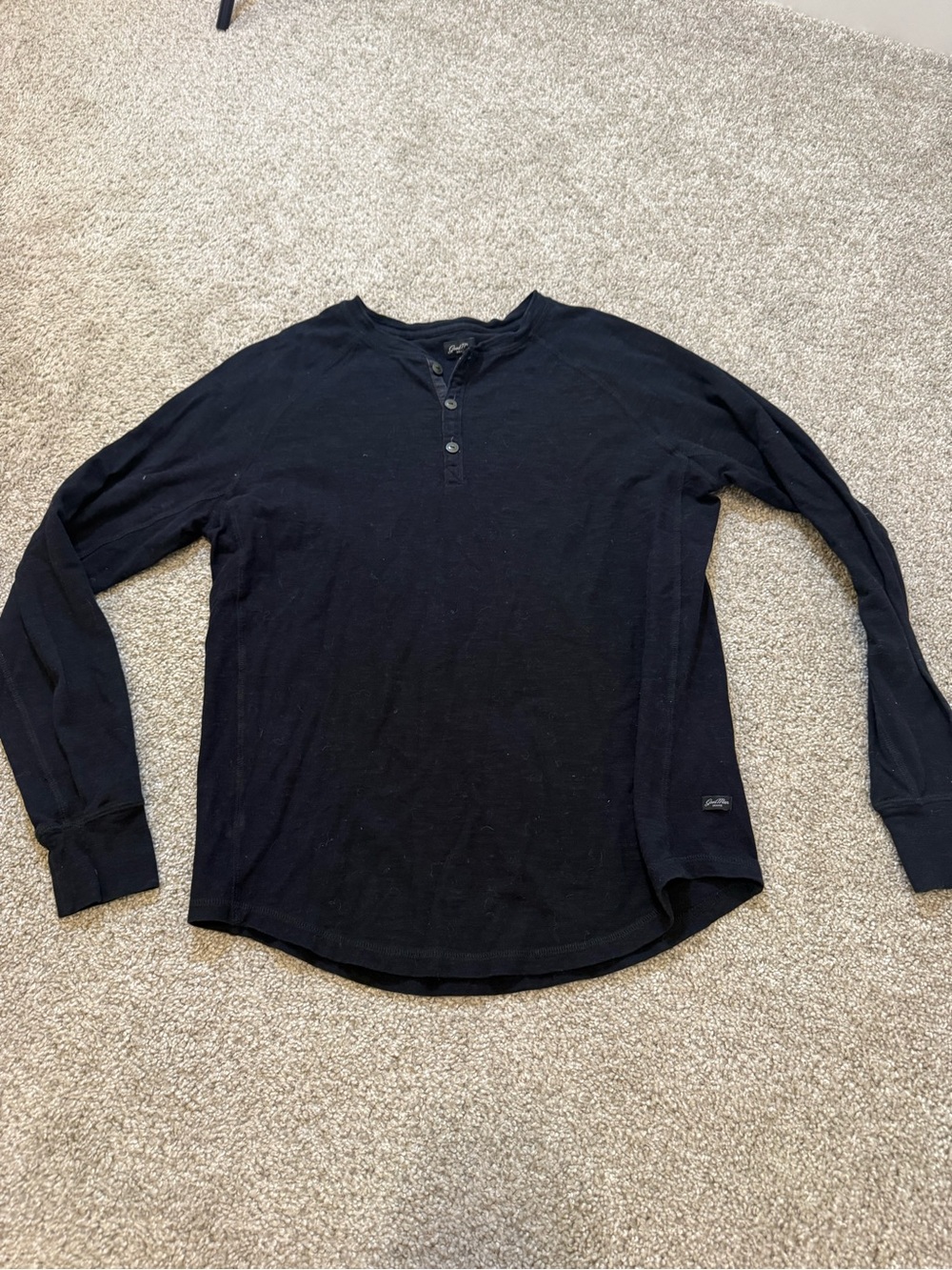 Good Man Brand Mens Black Henley Small